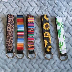 Colorful Patterned Keychain Set